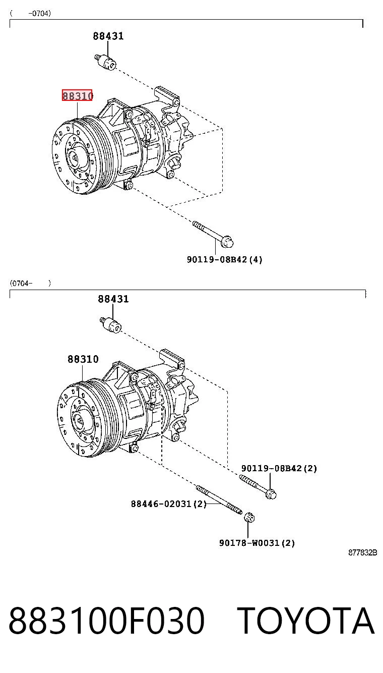 883100F030 Toyota Компрессор хладагента