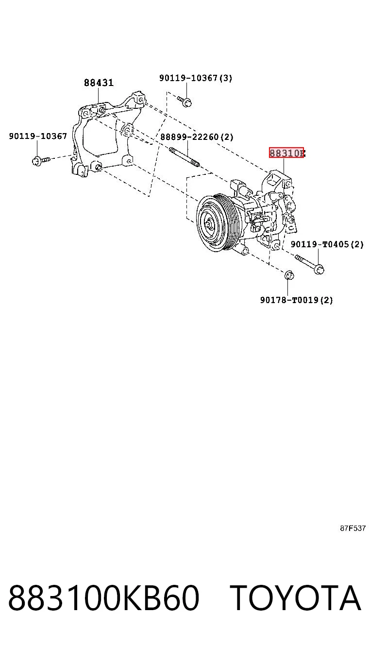 883100KB60 Toyota Компрессор хладагента