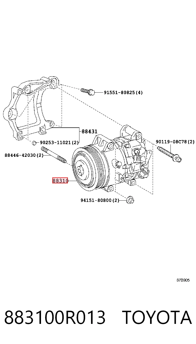 883100R013 Toyota Компрессор хладагента