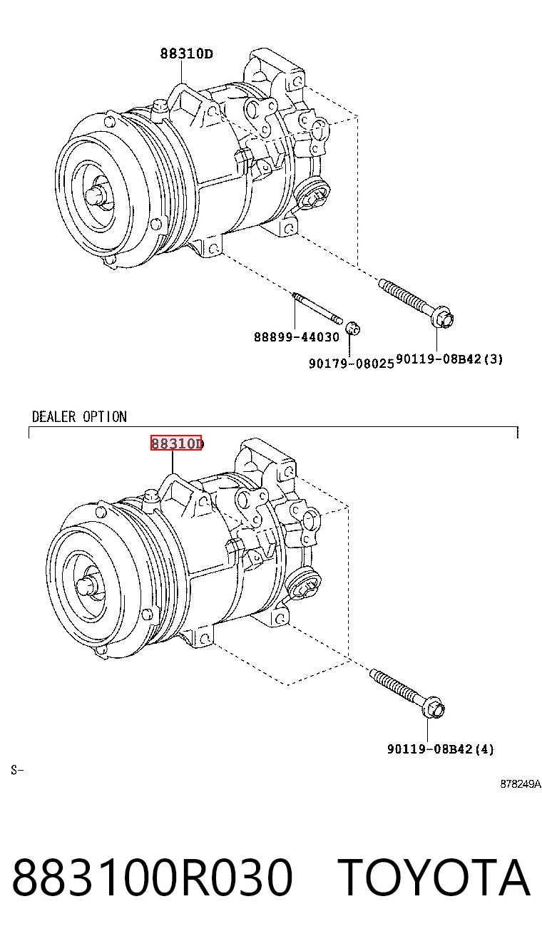 883100R030 Toyota Компрессор хладагента