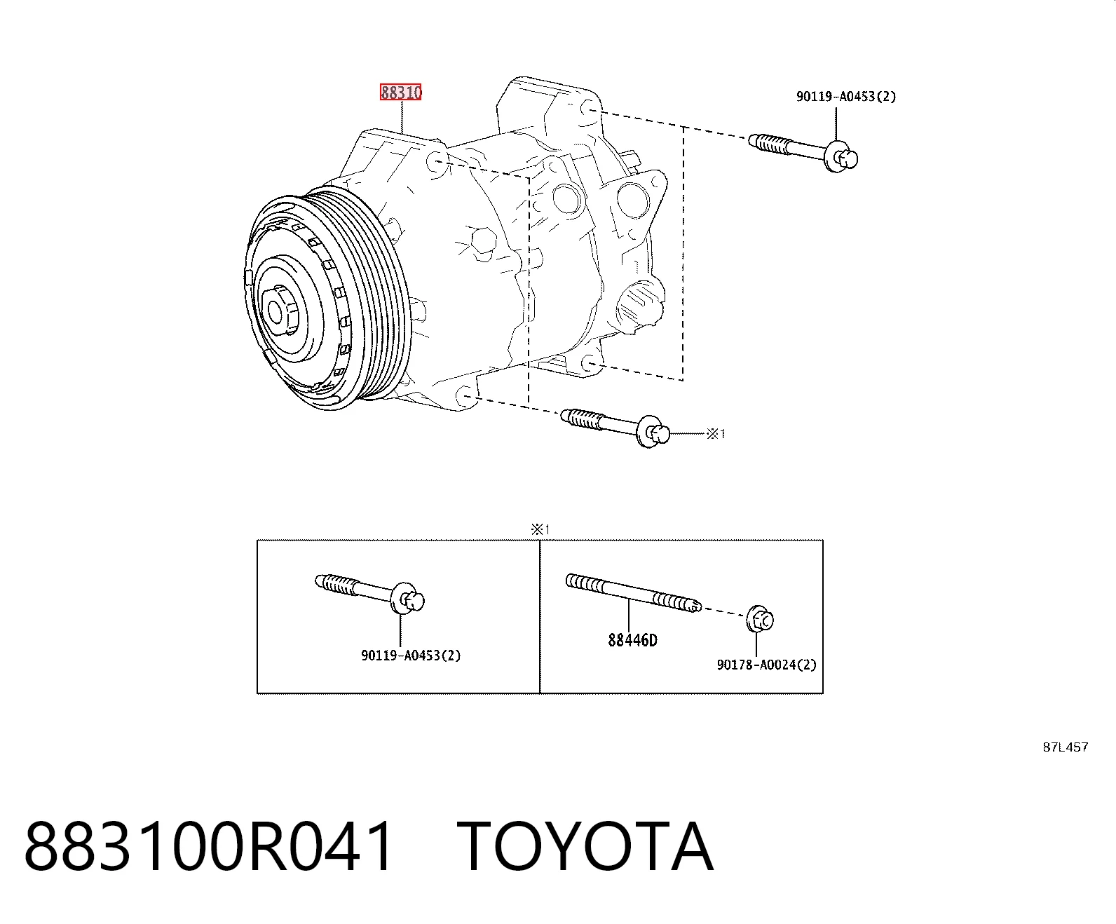 883100R041 Toyota Компрессор хладагента