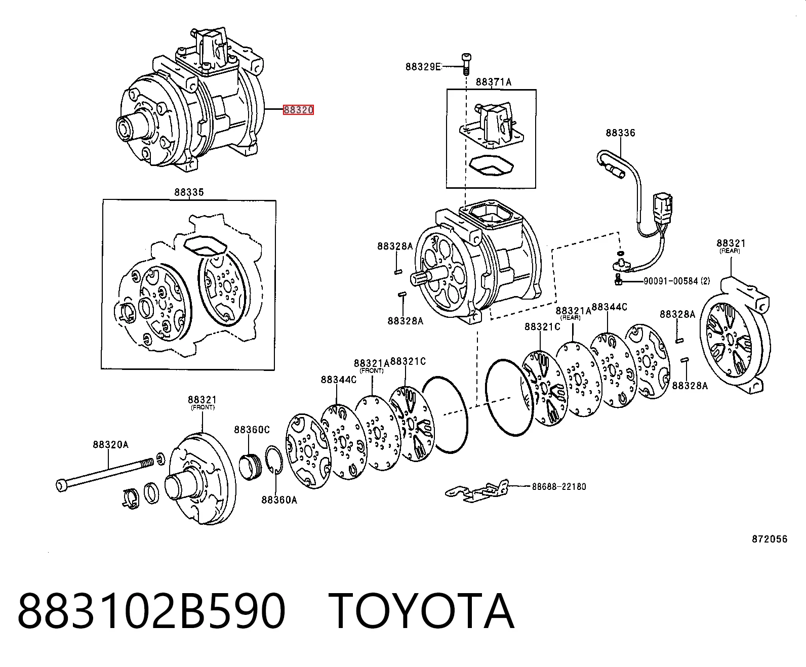 Компрессор хладагента на Toyota Avensis I T22