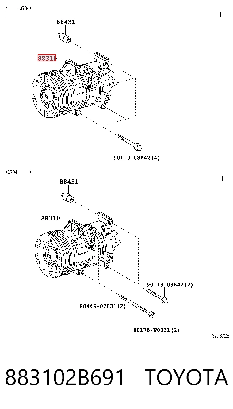 883102B691 Toyota Компрессор хладагента