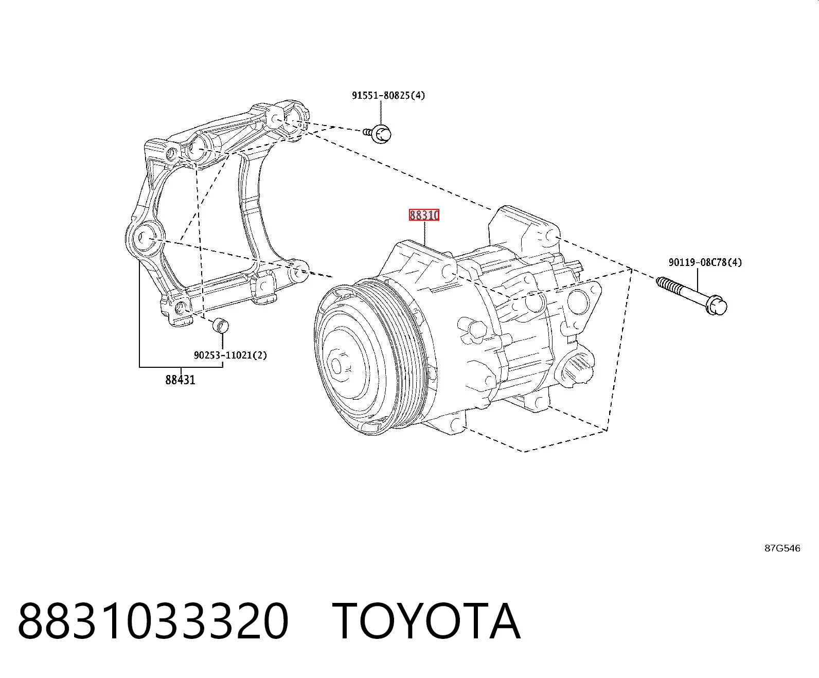 8831033320 Toyota Компрессор хладагента