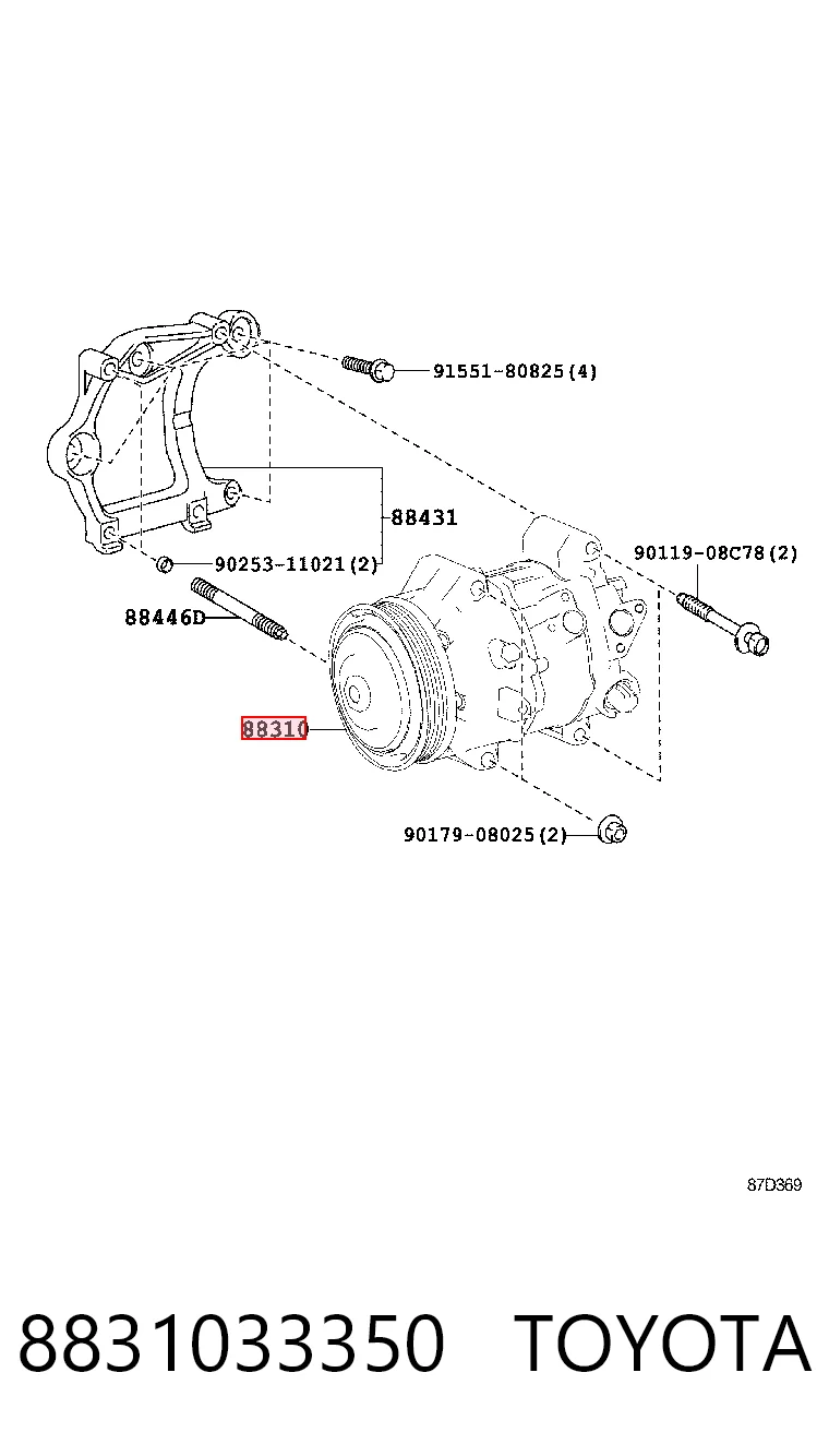 8831033350 Toyota Компрессор хладагента