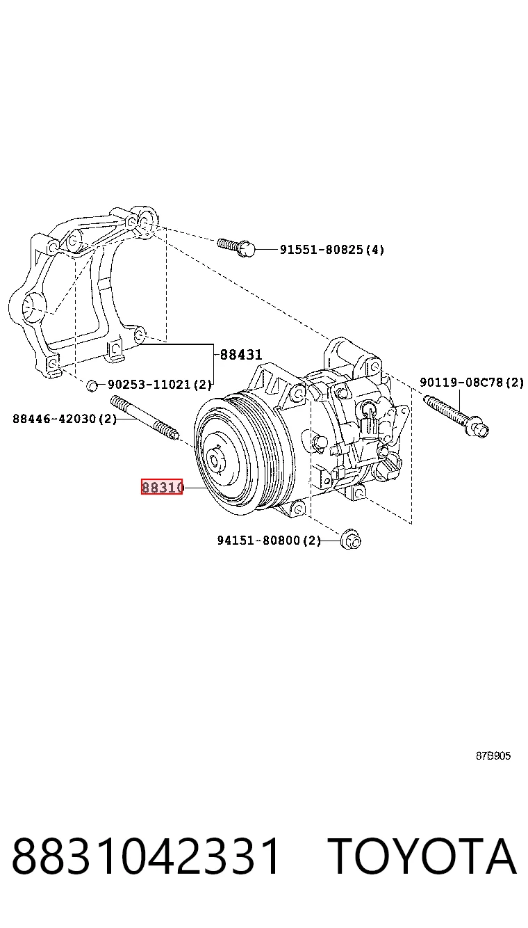 8831042331 Toyota Компрессор хладагента