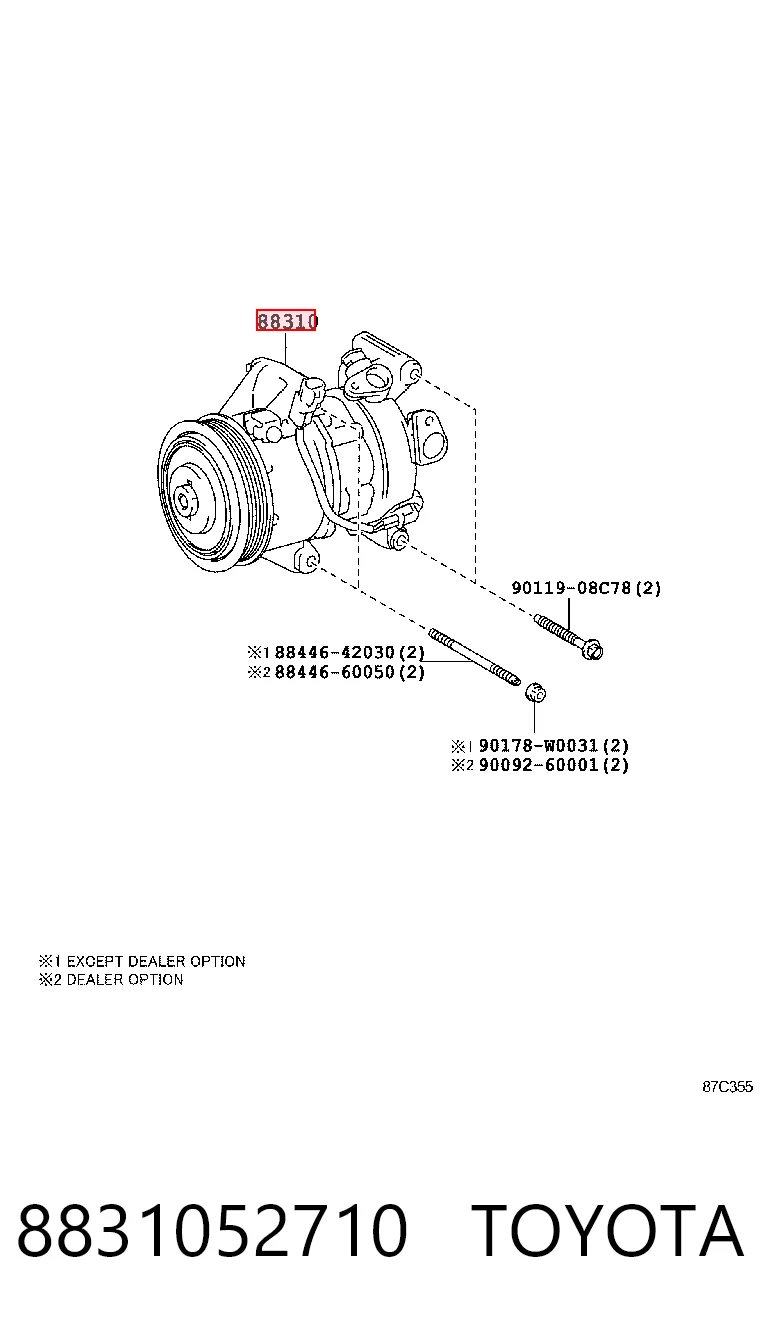 8831052710 Toyota Компрессор хладагента