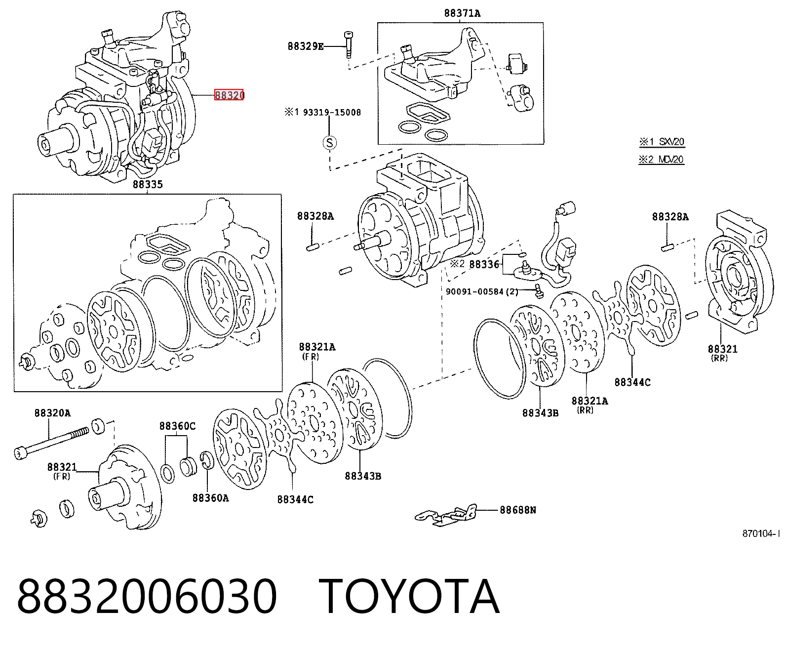 Компрессор хладагента на Toyota Carina E T19