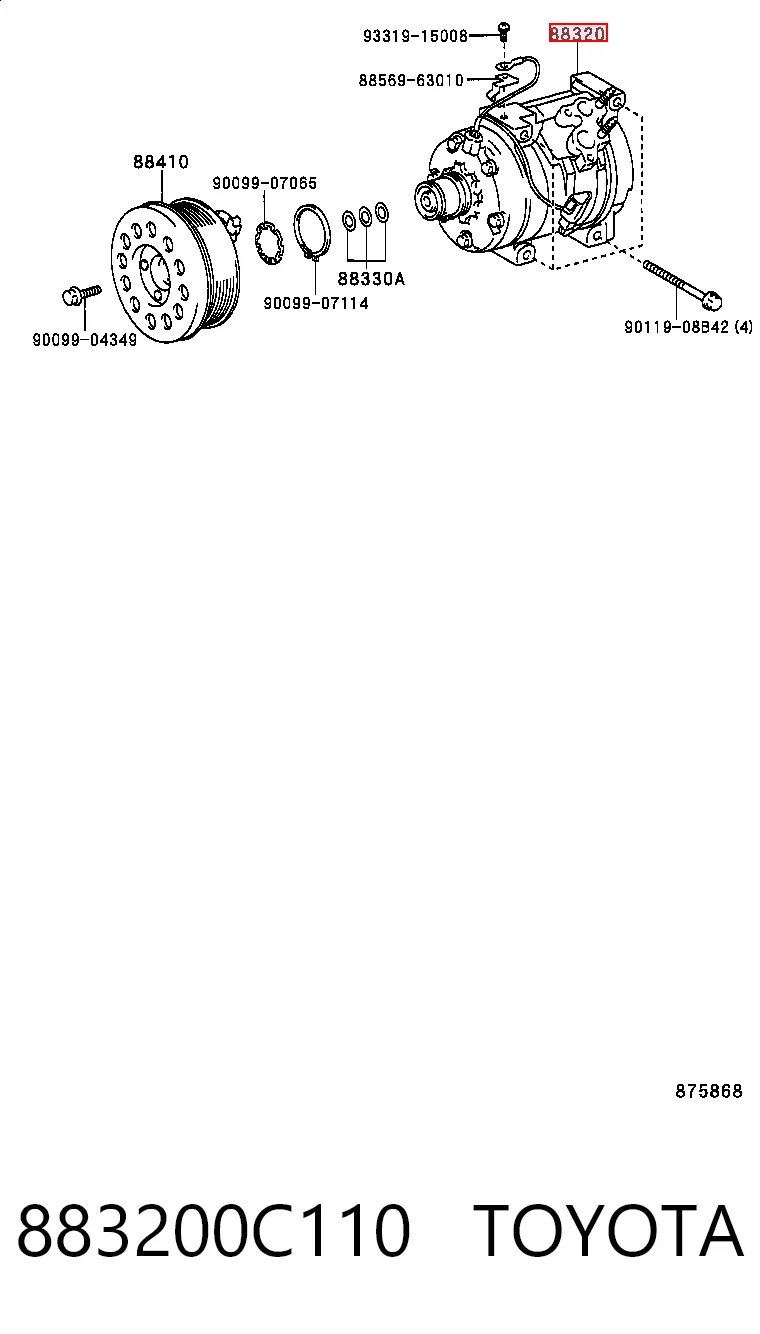 883200C110 Toyota Компрессор хладагента