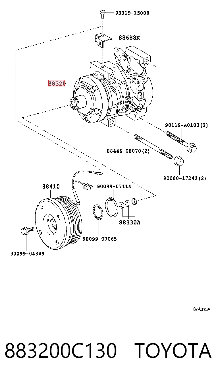 883200C130 Toyota Компрессор хладагента