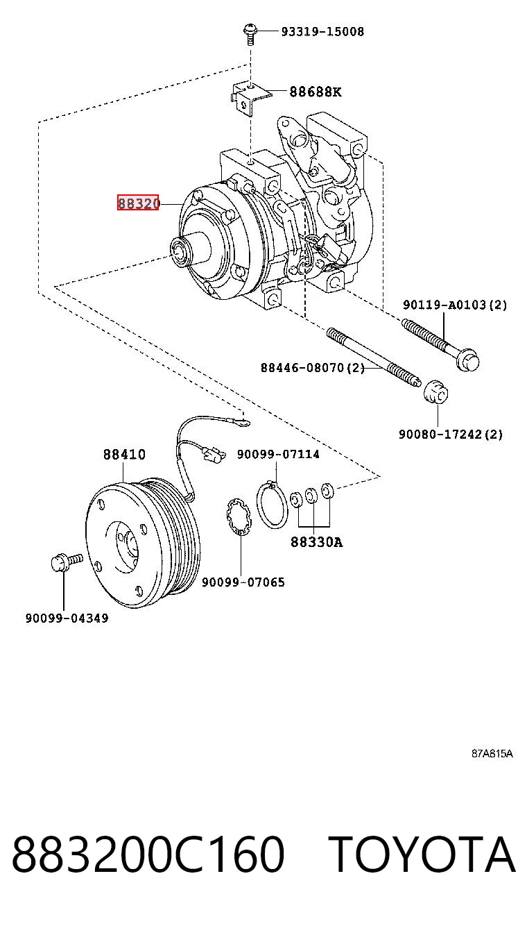 883200C160 Toyota Компрессор хладагента