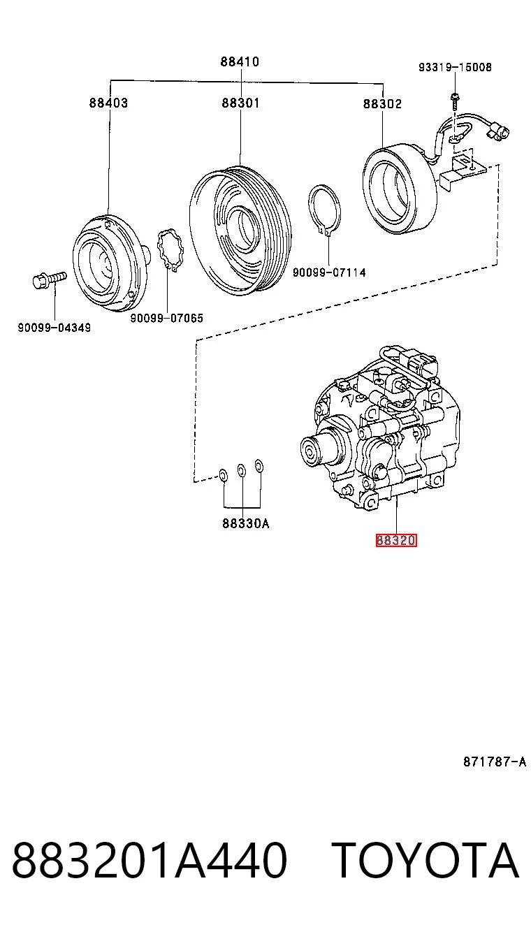 883201A440 Toyota Компрессор хладагента