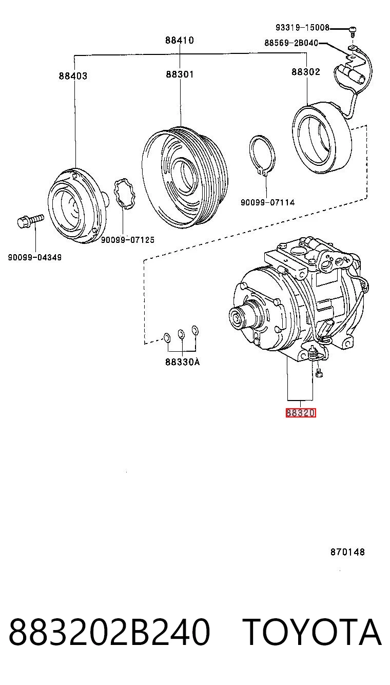 883202B240 Toyota Компрессор хладагента