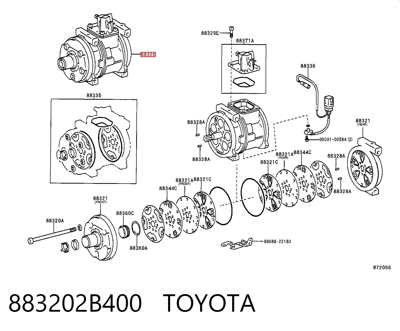 883202B400 Toyota Компрессор хладагента
