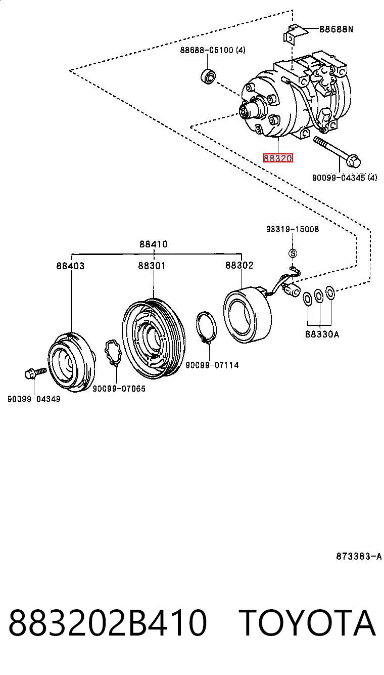 883202B410 Toyota Компрессор хладагента