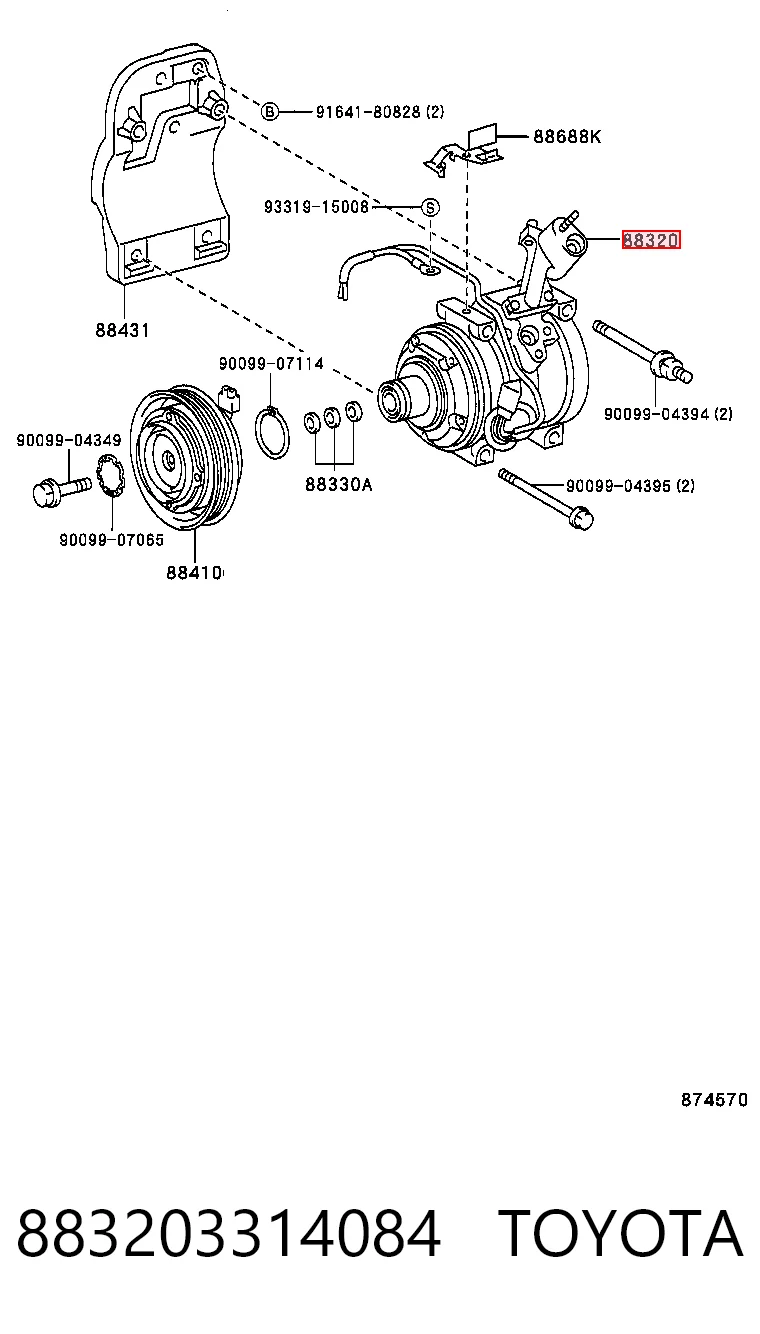 883203314084 Toyota Компрессор хладагента