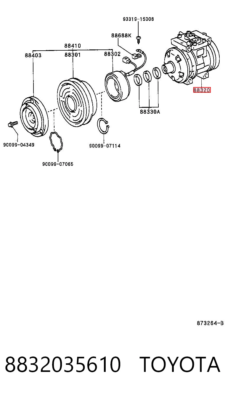8832035610 Toyota Компрессор хладагента