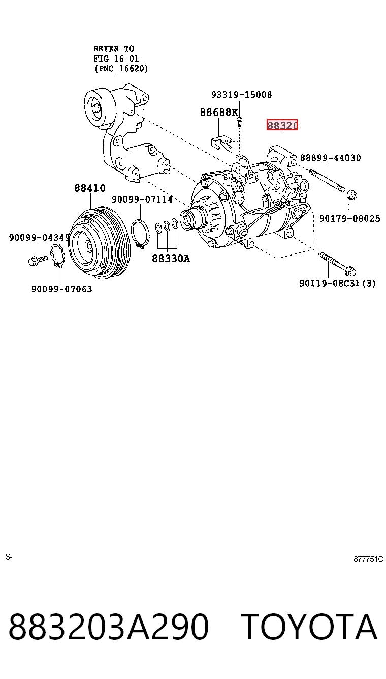 883203A290 Toyota Компрессор хладагента