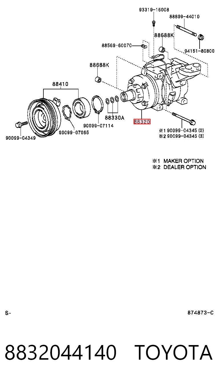 8832044140 Toyota Компрессор хладагента