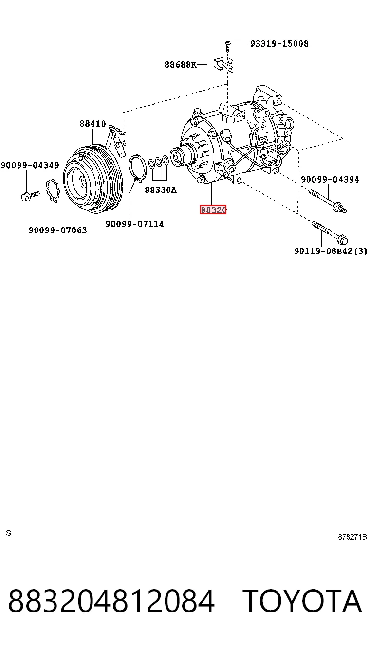 Компрессор хладагента на Lexus RX 300/330/350/400H U3