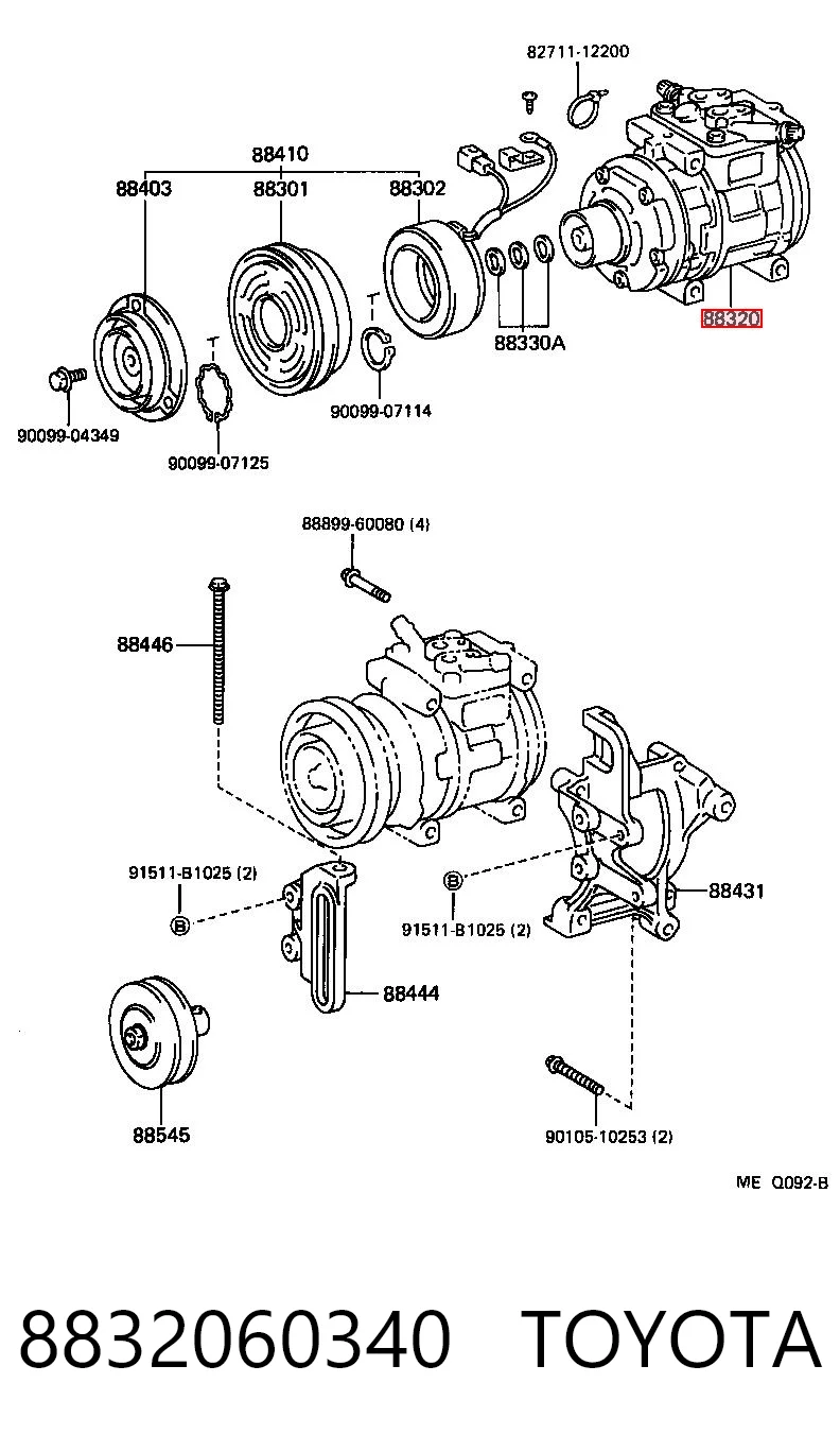 8832060340 Toyota Компрессор хладагента