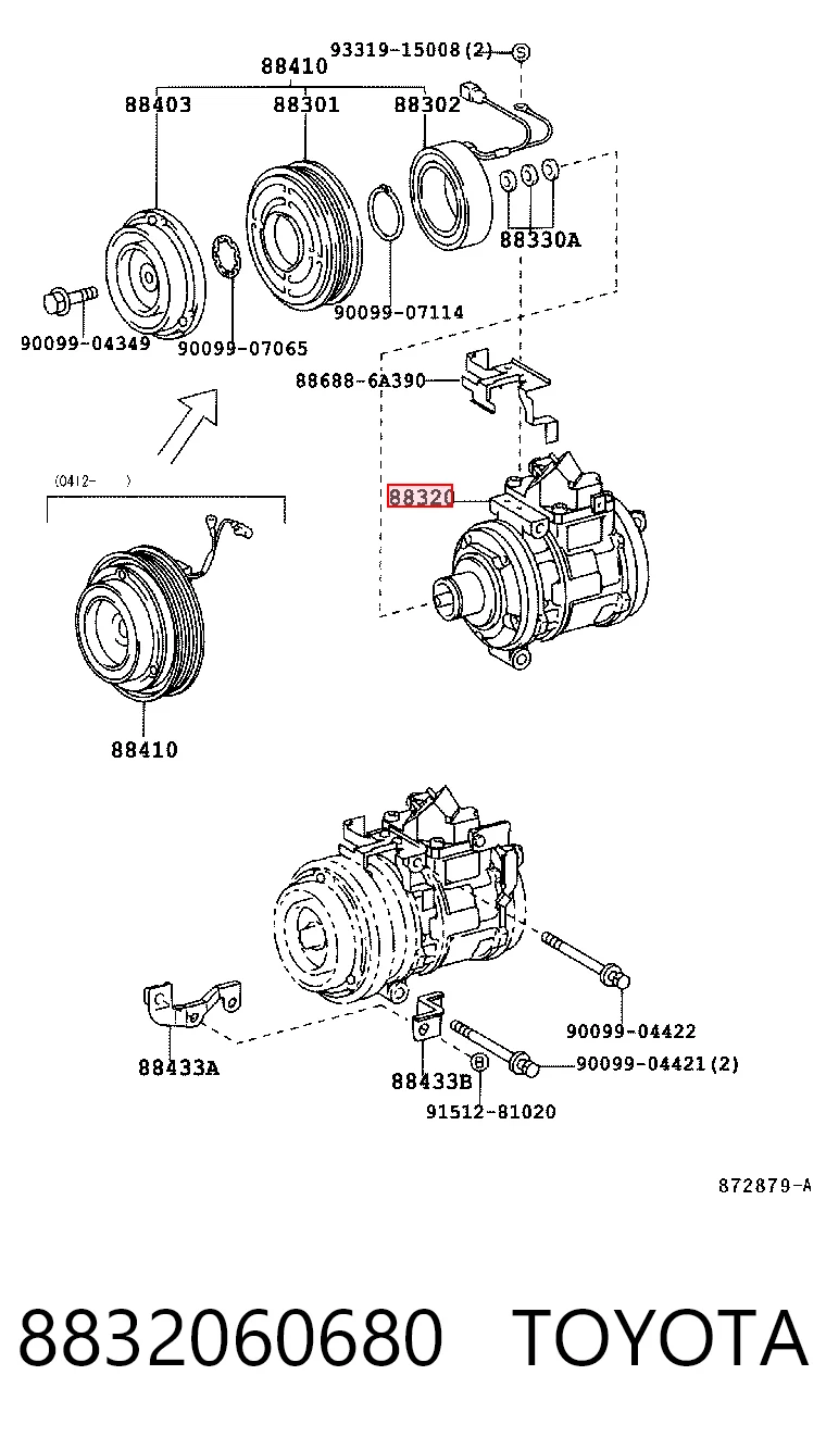 8832060680 Toyota Компрессор хладагента