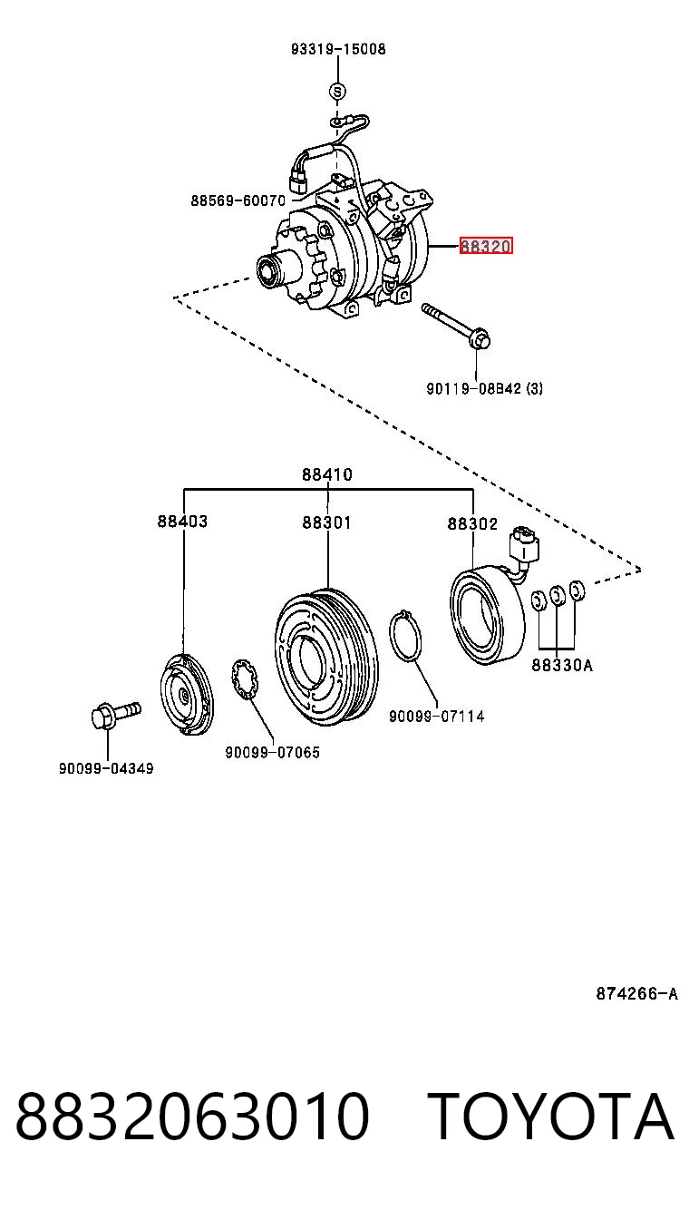 8832063010 Toyota Компрессор хладагента