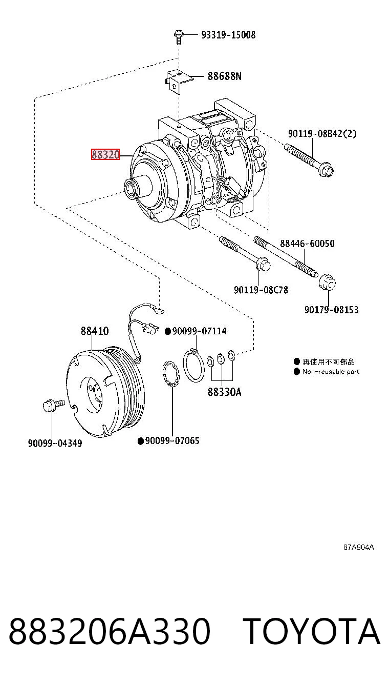 883206A330 Toyota Компрессор хладагента