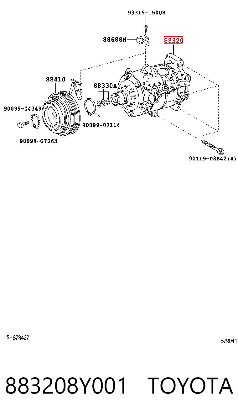 883208Y001 Toyota Компрессор хладагента