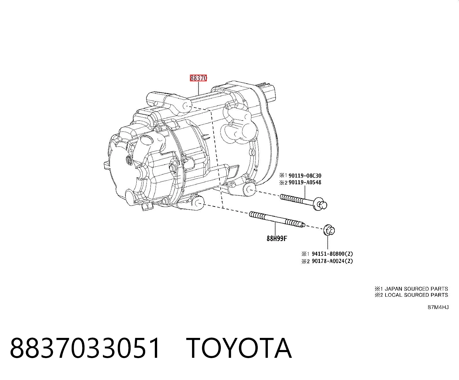 8837033051 Toyota Компрессор хладагента