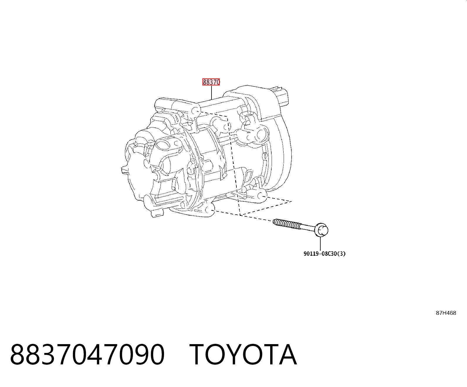 8837047090 Toyota Компрессор хладагента