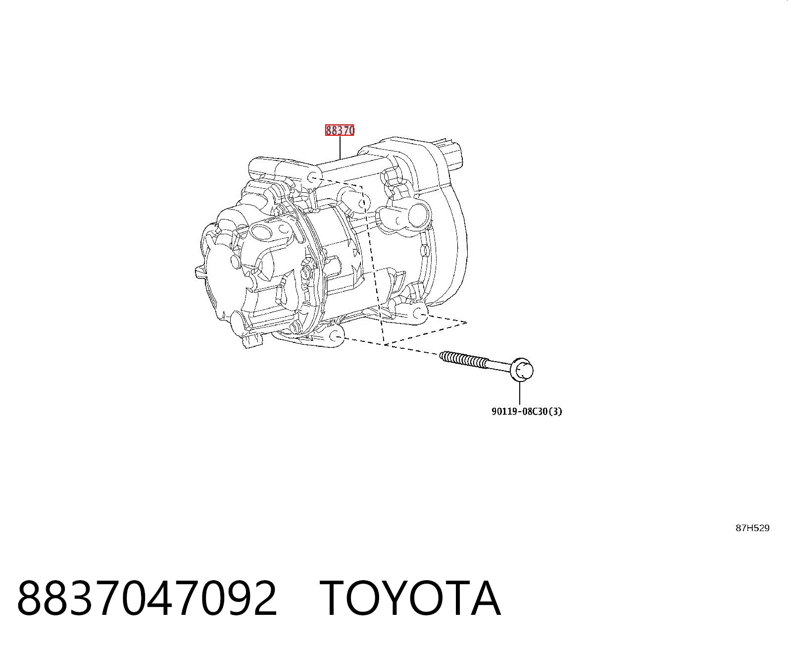 8837047092 Toyota Компрессор хладагента