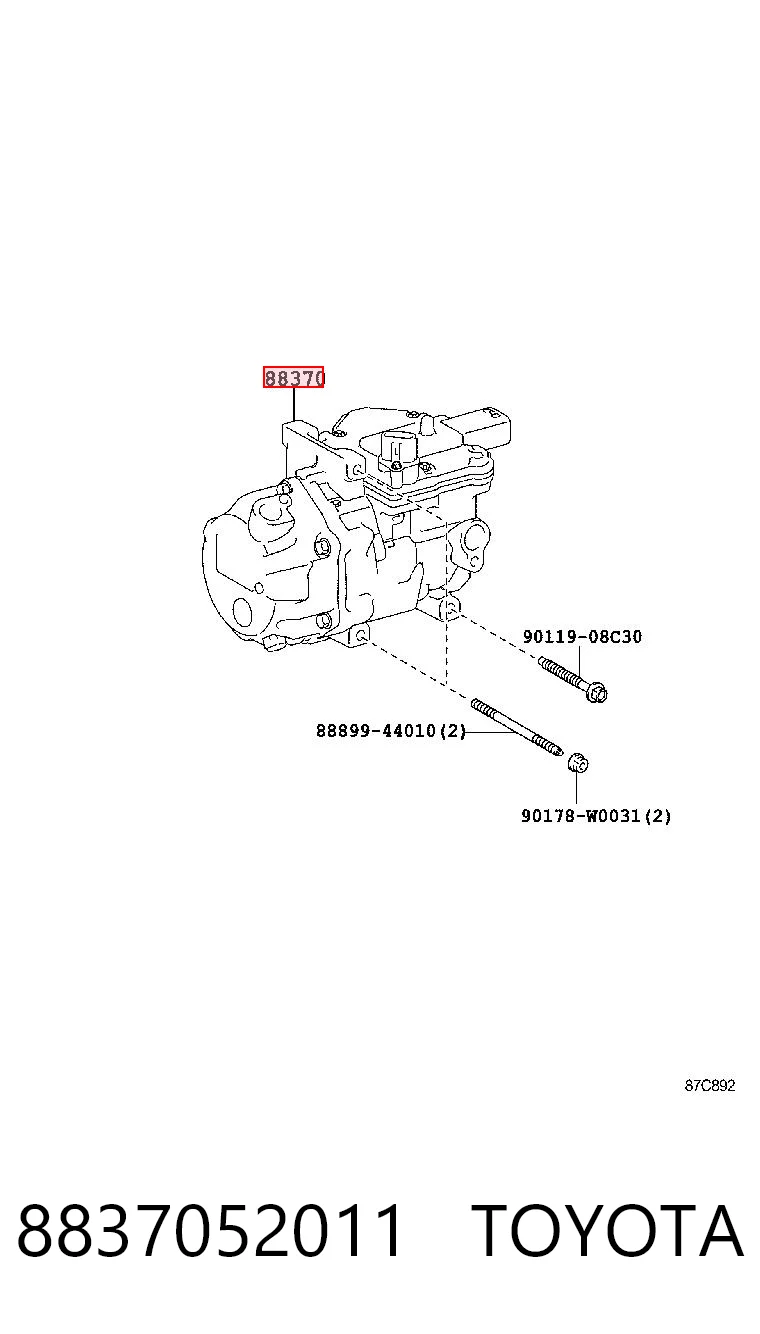 8837052011 Toyota Компрессор хладагента