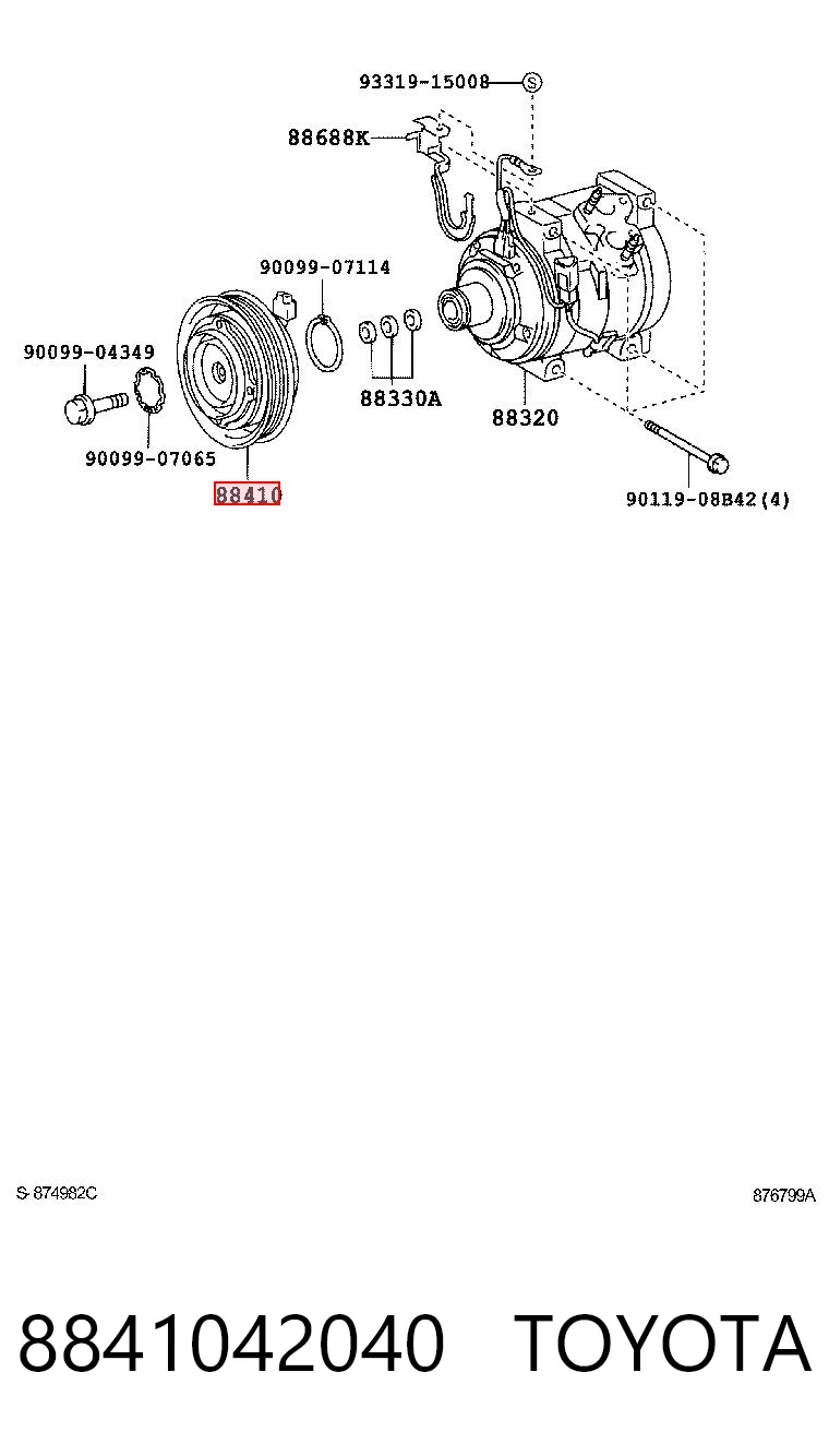 Магнитная муфта компрессора кондиционера на Toyota RAV4 II XA2