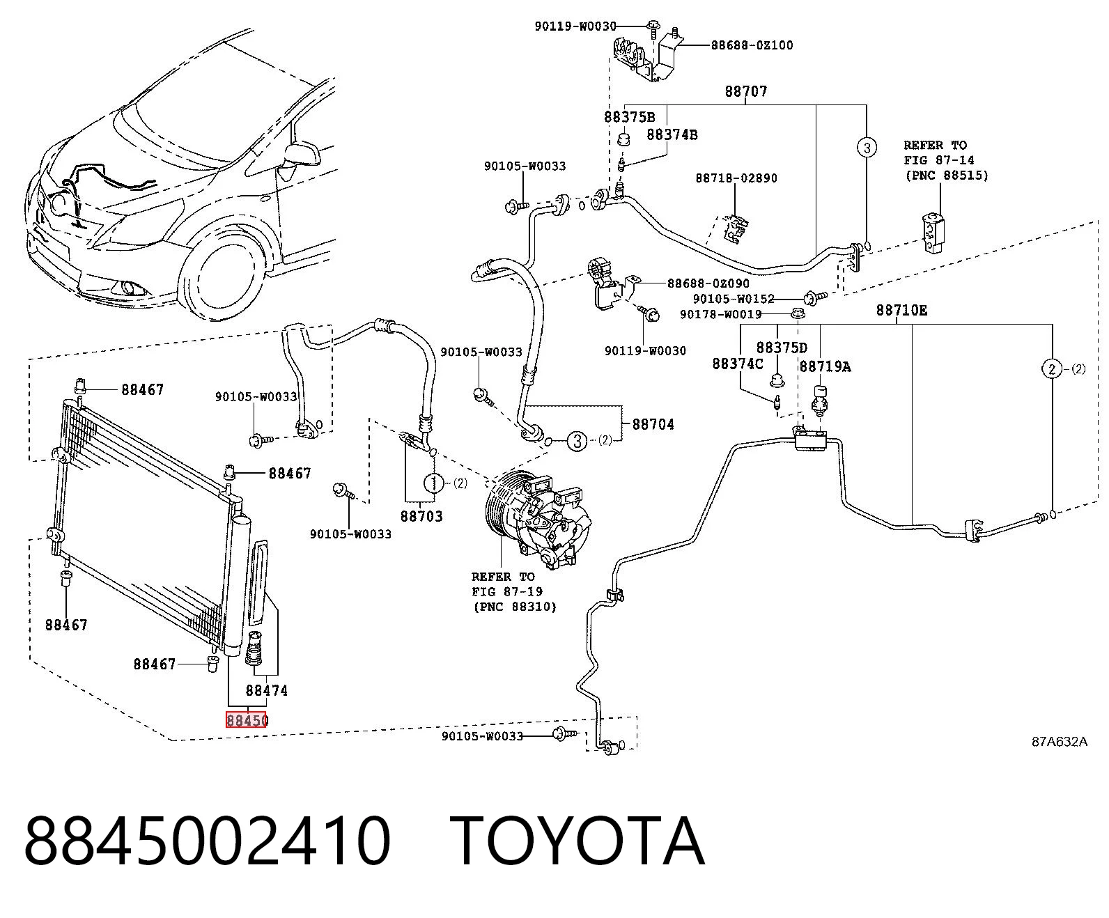  Радиатор кондиционера Toyota Corolla 
