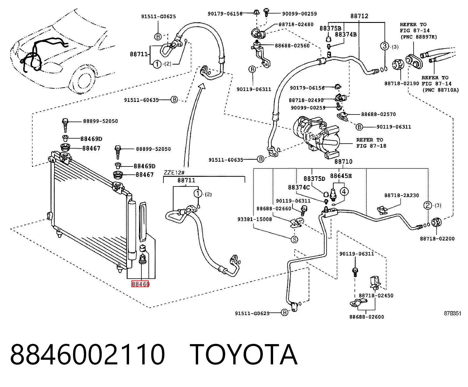 8846002110 Toyota Конденсатор