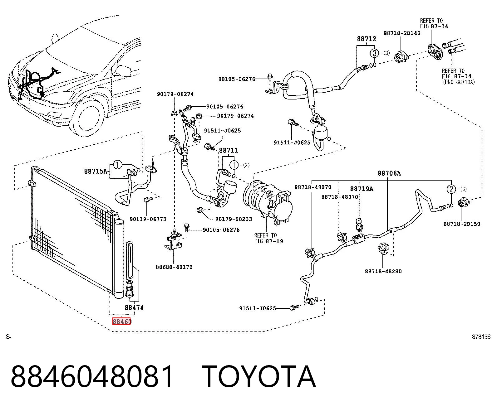Конденсатор кондиционера Lexus RX 300/330/350/400H внедорожник (U3) (2003 - 2008) цена, от 89.18 USD