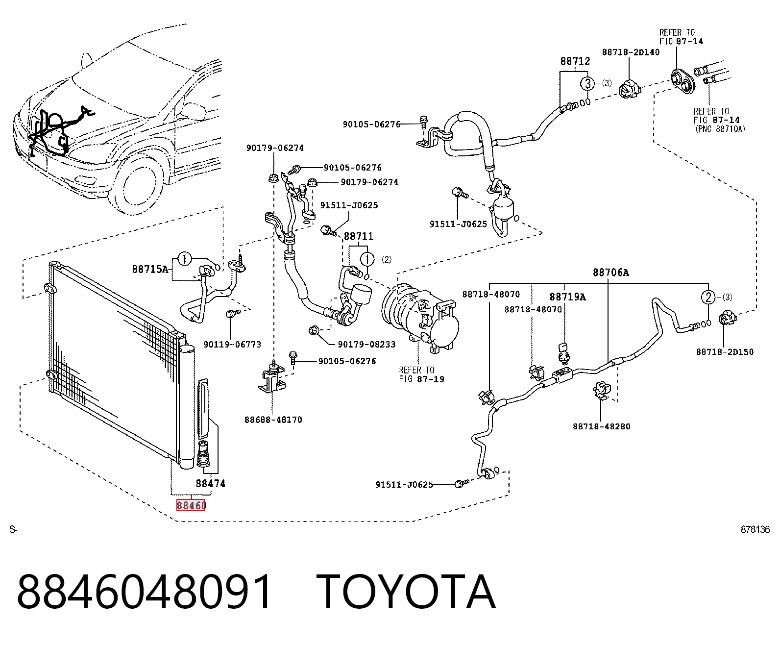  Радиатор кондиционера Lexus RX 