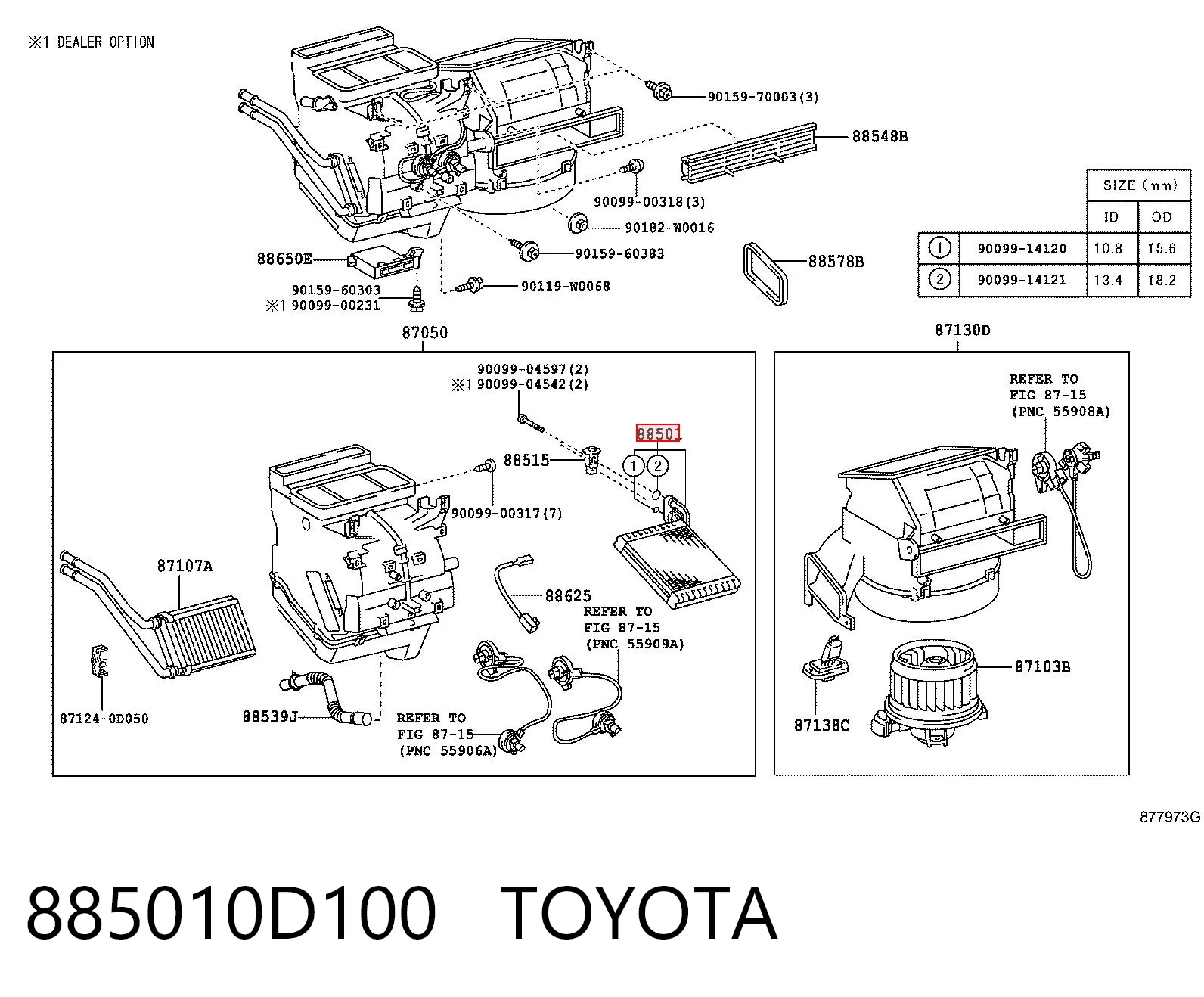 885010D100 Toyota Радиатор отопителя салона