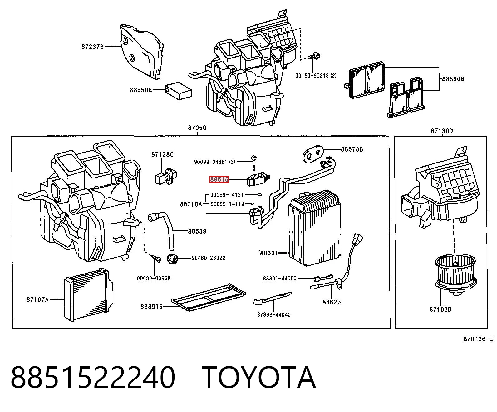 8851522240 Toyota Терморегулирующий вентиль кондиционера