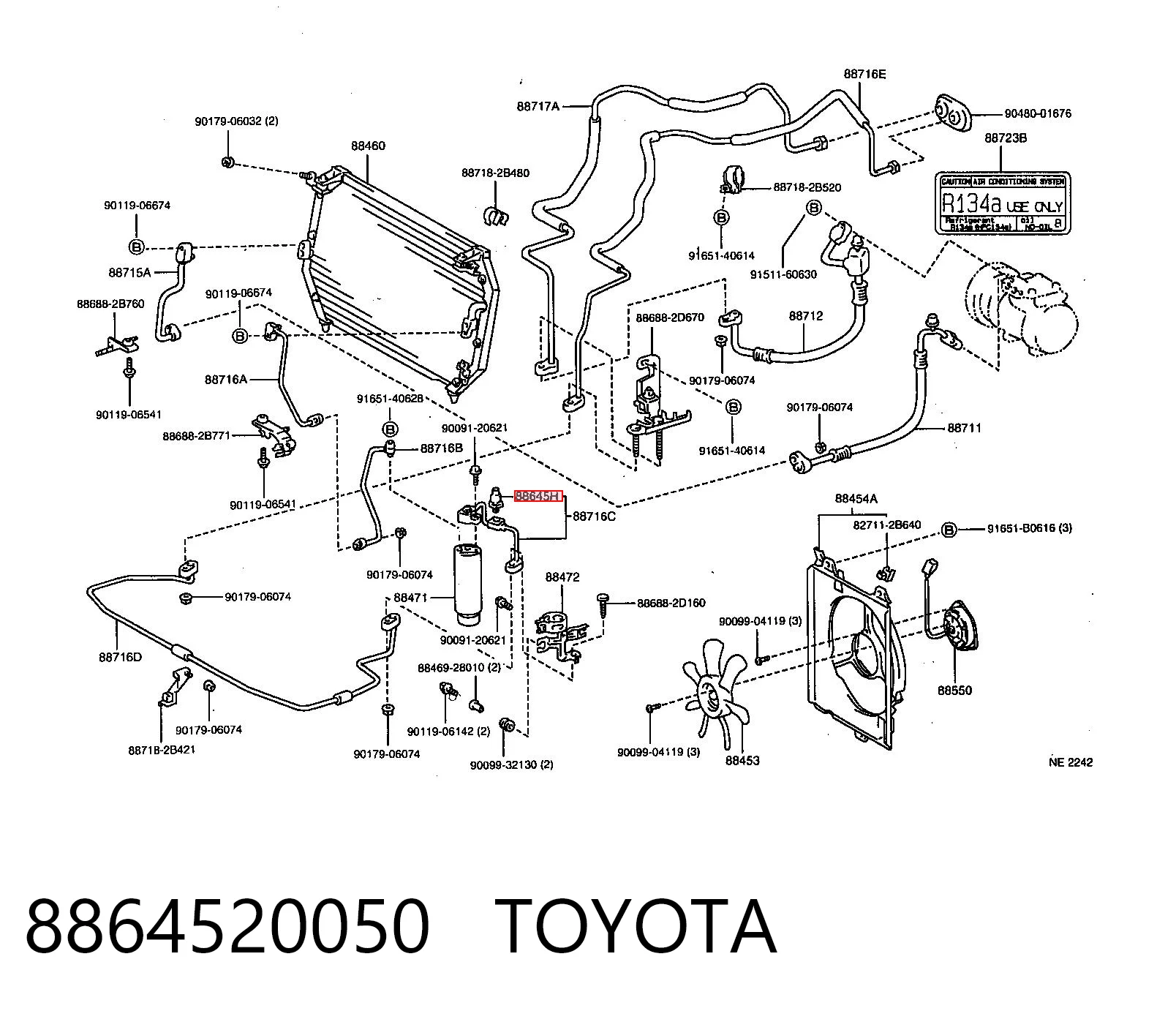 8864520050 Toyota Клапан давления кондиционера