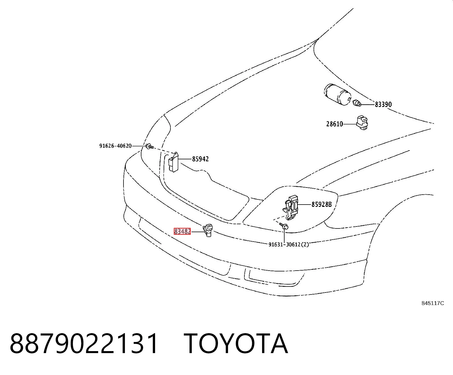 Датчик температуры окружающей среды на Lexus RX 300/330/350/400H U3