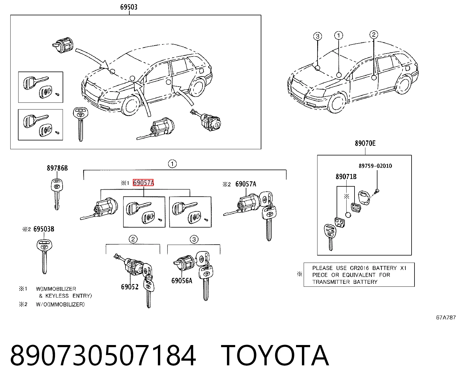 Личинка замка зажигания на Toyota Avensis II T25