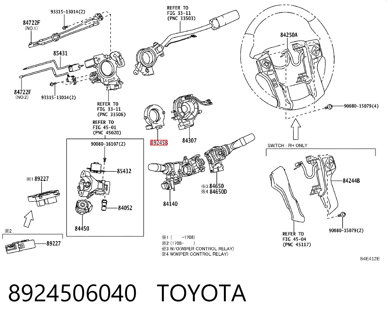 Датчик угла поворота руля на Toyota Sequoia  K6