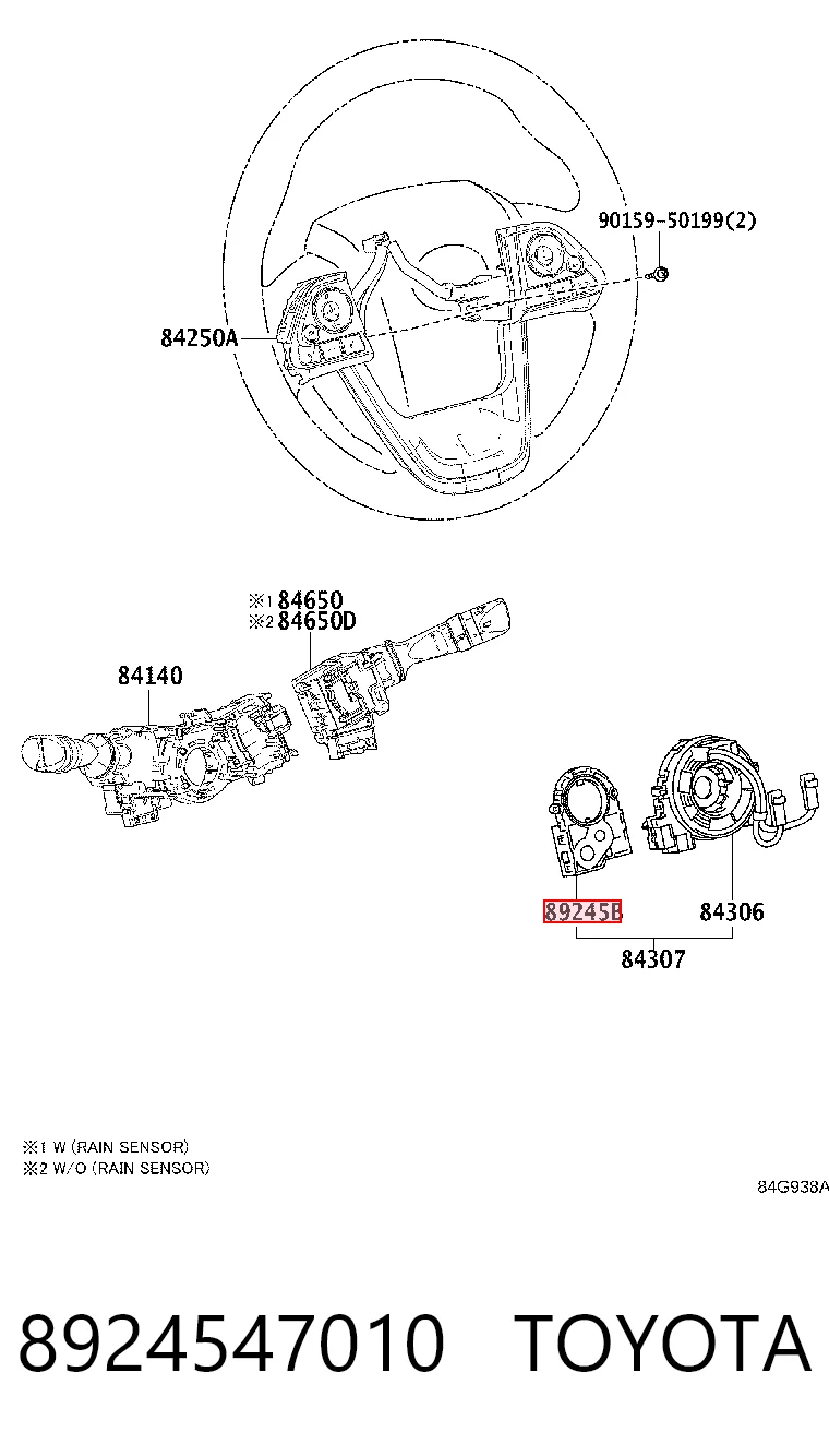 8924547010 Toyota Датчик угла поворота руля