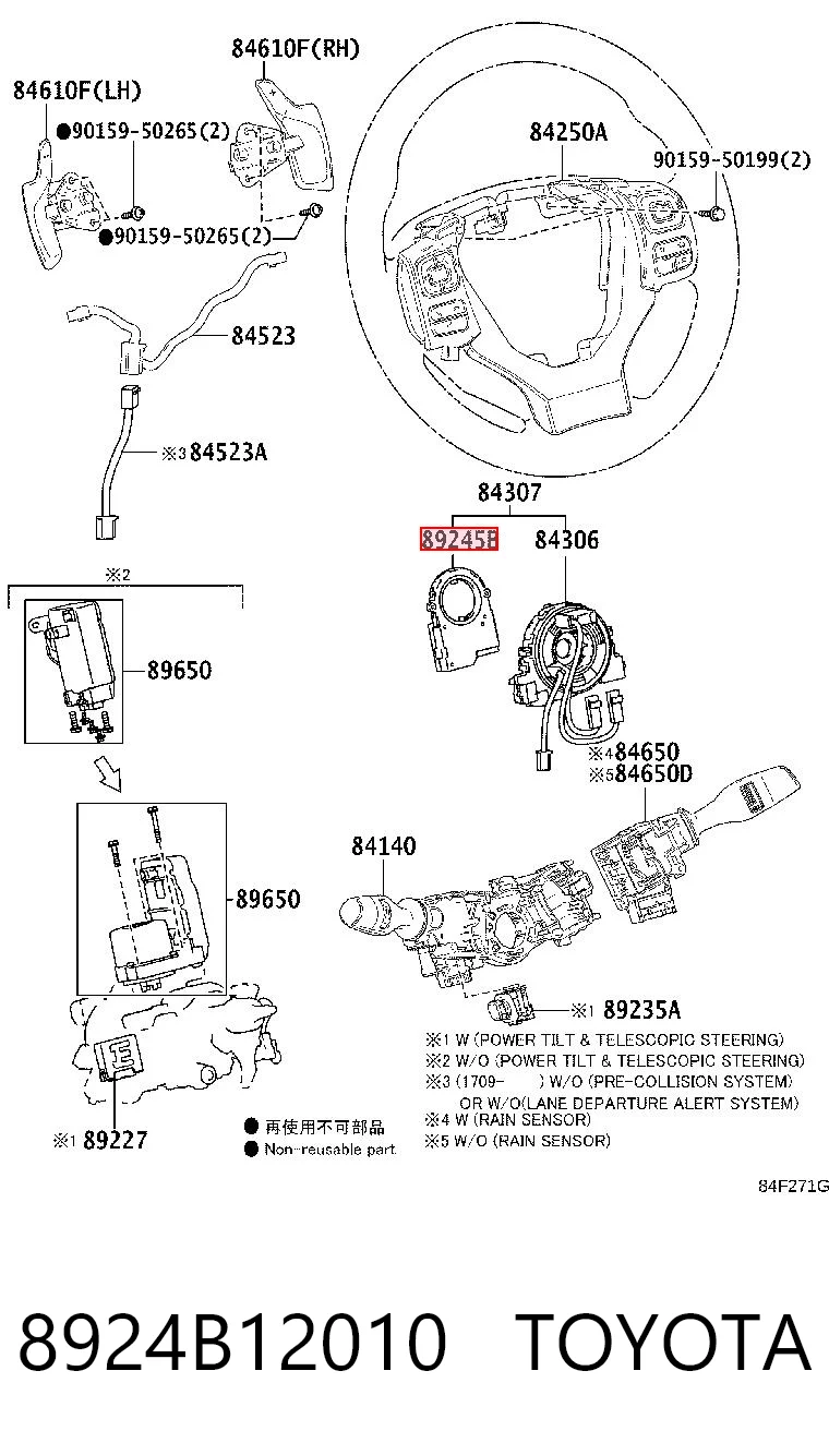 8924B12010 Toyota Датчик угла поворота руля