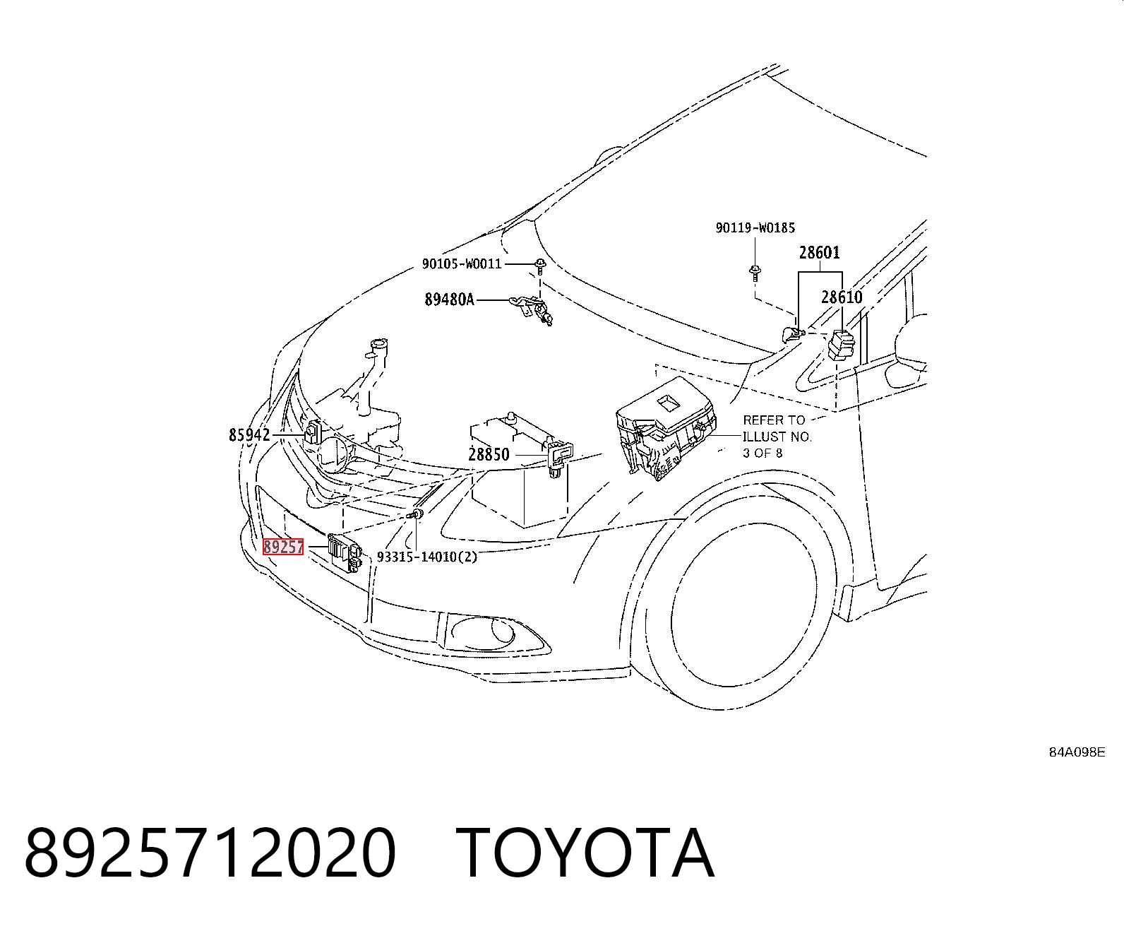 8925712020 Toyota Регулятор оборотов вентилятора охлаждения (блок управления)