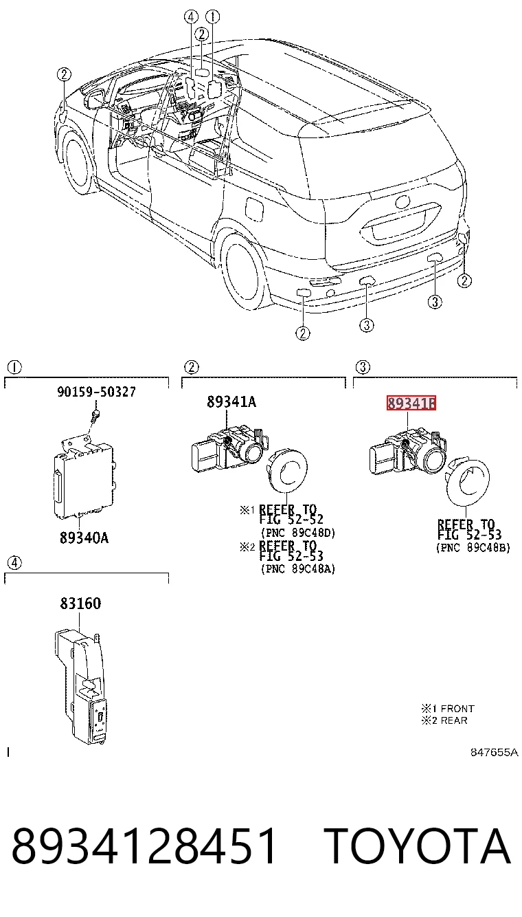 8934128451 Toyota Задние парктроники