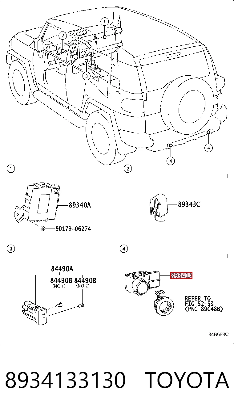 8934133130 Toyota Задние парктроники