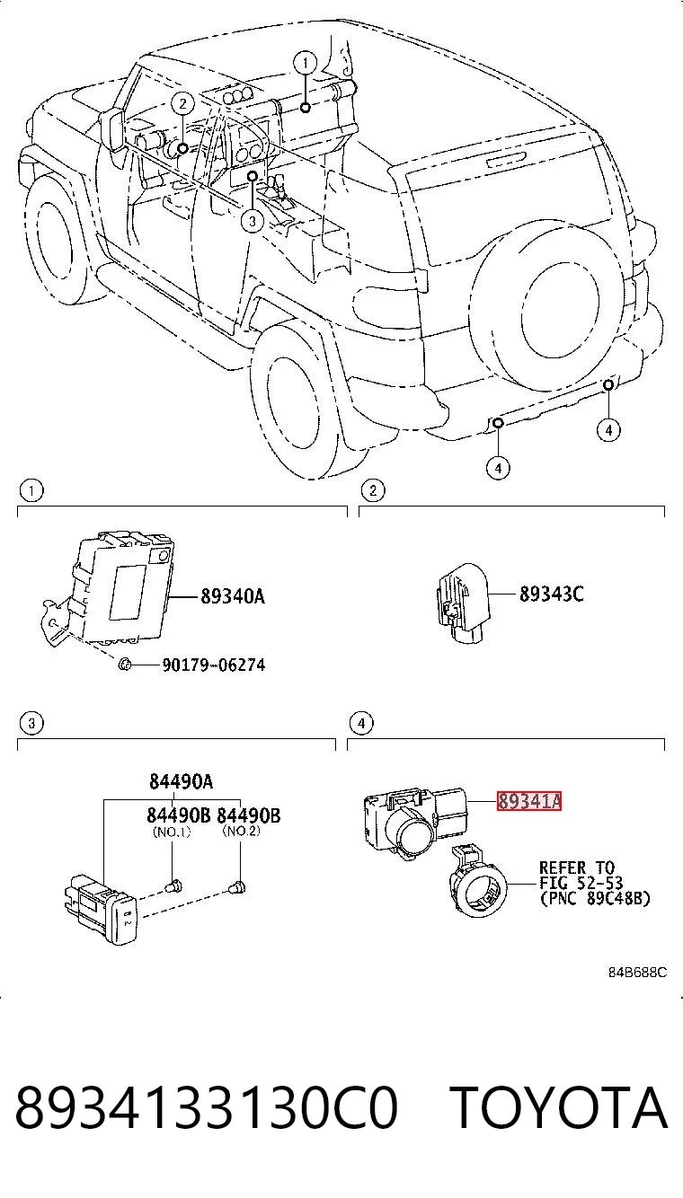 8934133130C0 Toyota Задние парктроники